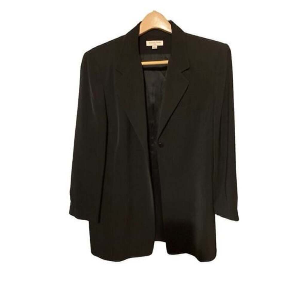 Amanda Smith Women's Classic Black Single Button Blazer Career Size 16